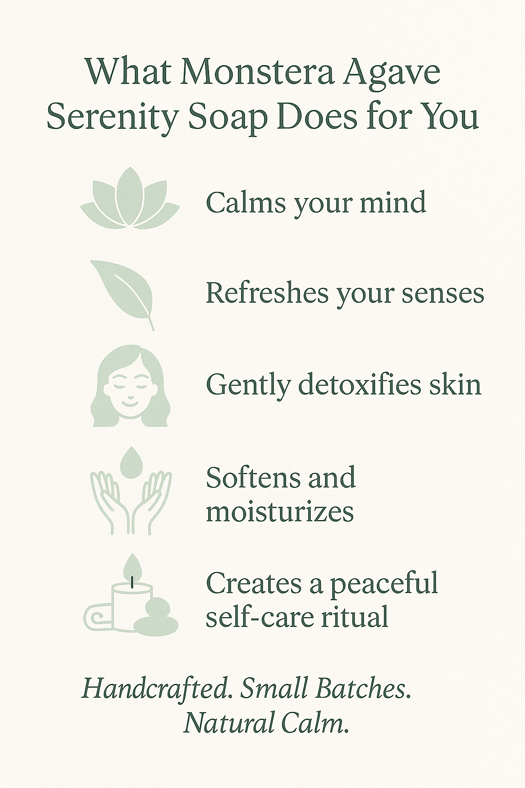 Monstera Agave Serenity Soap – Eucalyptus, Mint & Agave Suckle