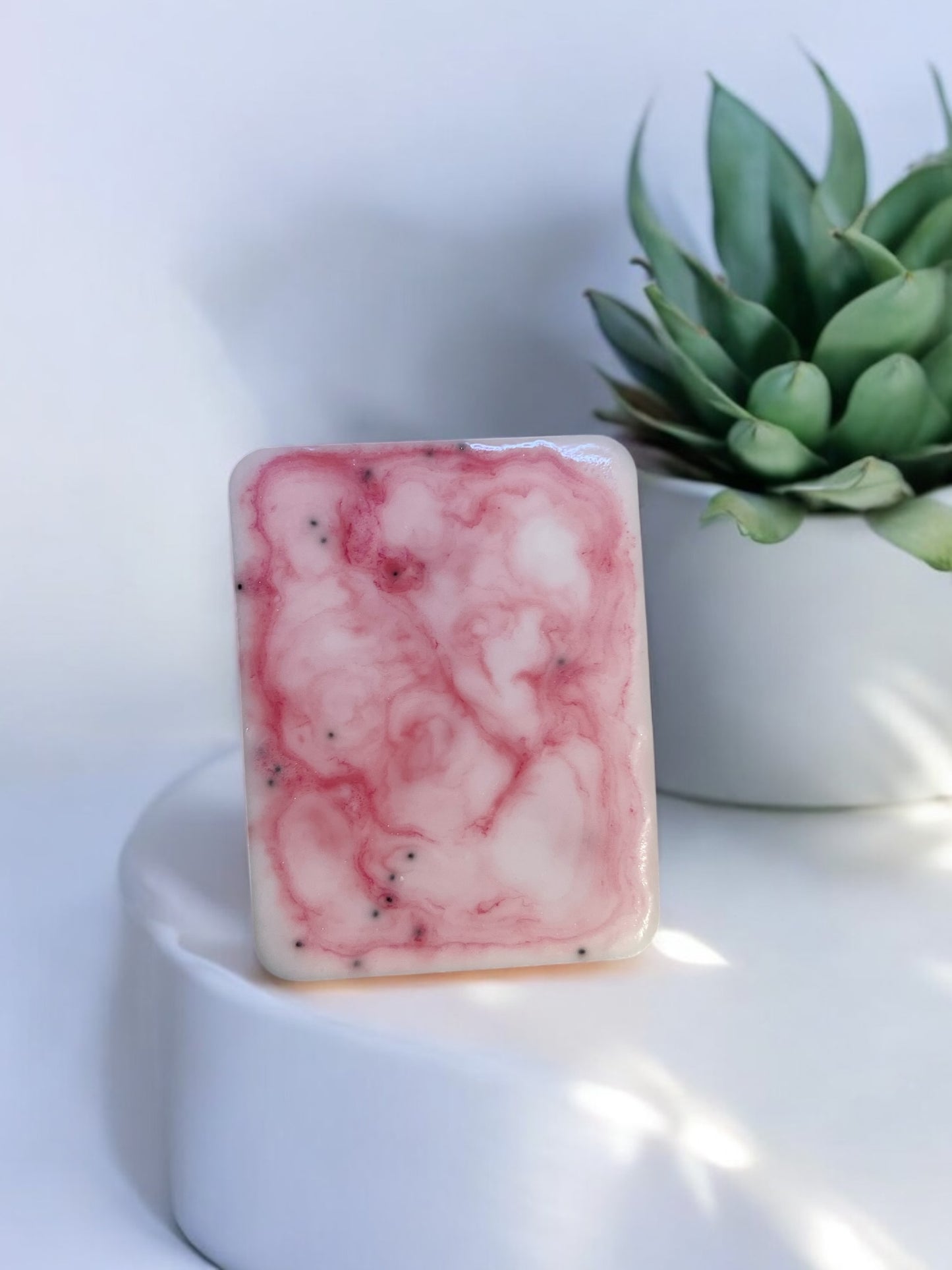 Hibiscus Dragonfruit Soap-with Kaolin Clay & Poppyseed