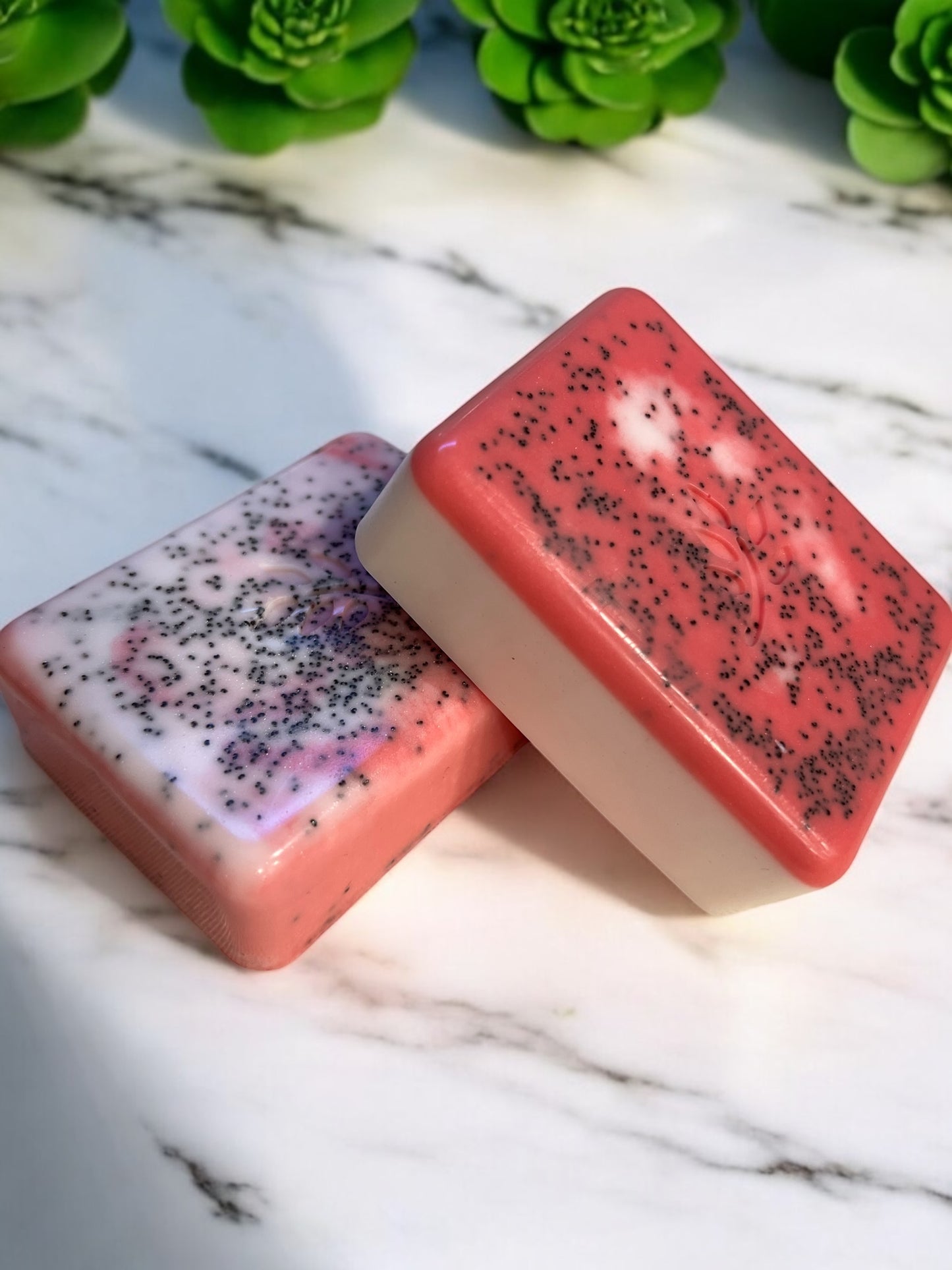 Hibiscus Dragonfruit Soap-with Kaolin Clay & Poppyseed